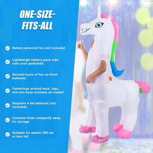 Giant Unicorn Fancy Dress Inflatable Suit -Fan Operated Costume