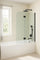 120cm Frameless Glass Bath Screen with Channel and Stainless Steel Hinges- Chrome