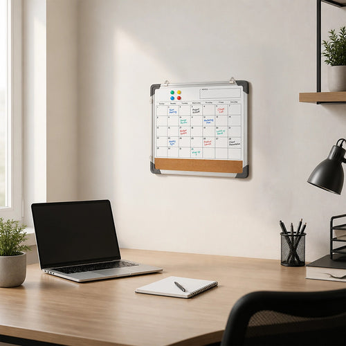 Magnetic Whiteboard Calendar 40x30cm Double Sided Planner