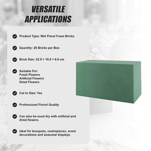 20 Pack Wet Floral Foam Bricks Fresh Flower Foam Blocks