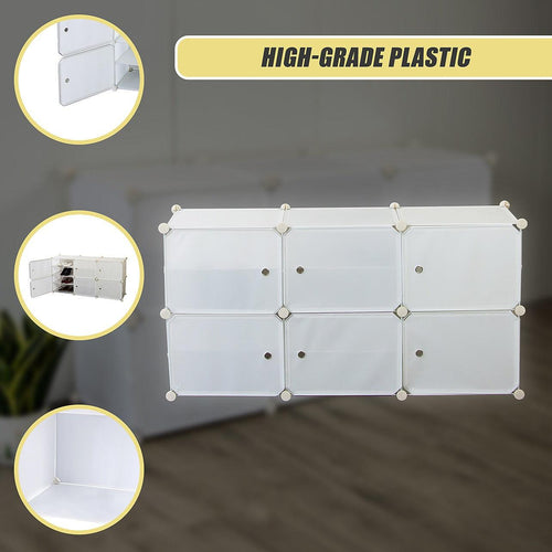 White Cube DIY Shoe Cabinet Rack Storage Portable Stackable Organiser Stand 