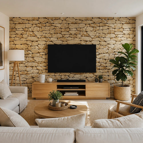 Rock Brick Wallpaper – Rustic 3D Stone Look Vinyl Roll
