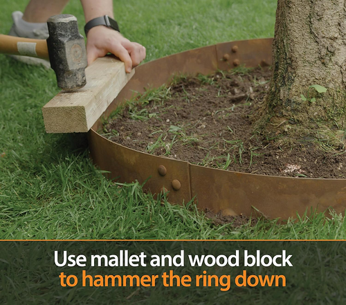 600mm Steel Garden Tree Ring with Spikes – Durable Root Barrier & Edging Guard