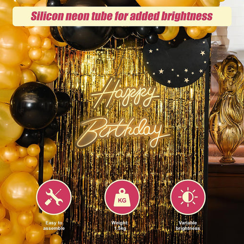 Happy Birthday Neon Sign Hanging Glowing Party Decoration