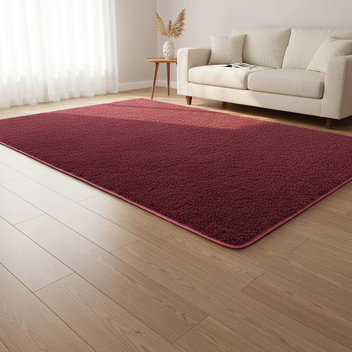 230x200cm Large Shaggy Floor Rug Area Carpet – Burgundy Soft Mat for Bedroom or Living Room Comfort