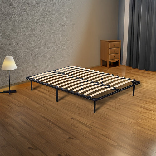 Double Metal Bed Base with Slats – Heavy-Duty Steel Frame