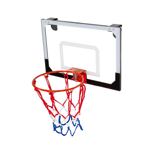 Indoor Mini Basketball Hoop Set – Door-Mounted Backboard Kit with Durable Ring & Mini Ball for Home Play