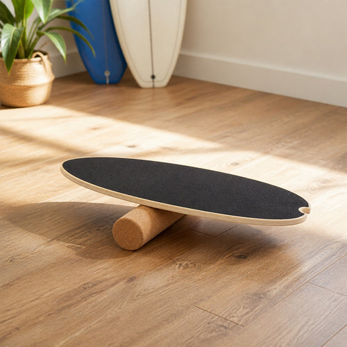Surf Style Balance Board with Cork Roller Wooden Wobble Board 150kg