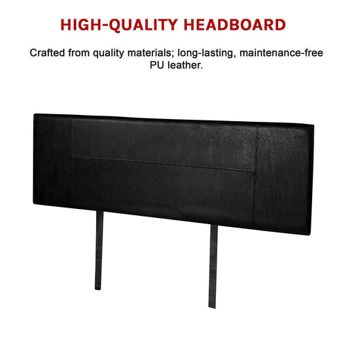 King Black PU Leather Bed Headboard Bedhead