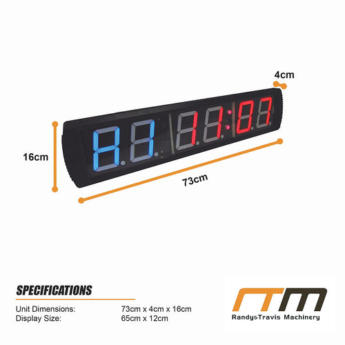 Gym Timer Clock with 6-Digit LED Display and Interval Modes