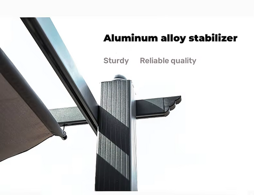 3x4M Aluminium Retractable Pergola Marquee with Slanted Roof – Garden Patio Canopy