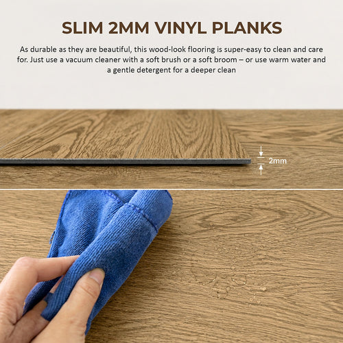 Self Adhesive Vinyl Floor Tiles Peel & Stick Flooring Oak Look 16 Pack 2.3m²