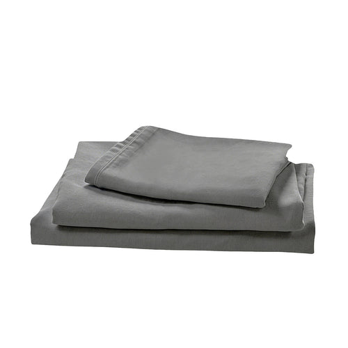 Queen 4 Piece Microfiber Sheet Set Deep Pocket Light Grey