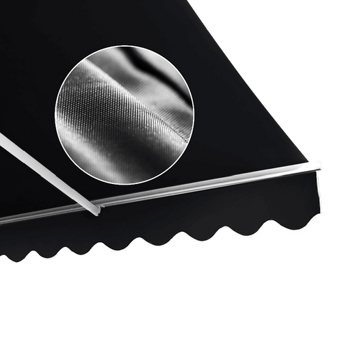 Outdoor Awning Black - 3x2.5m Retractable Sunshade