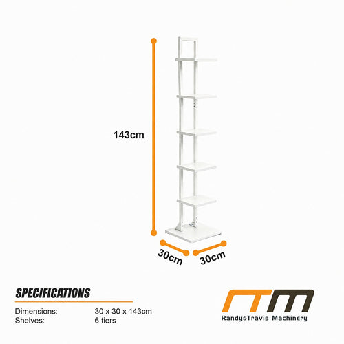 6 Tier Bookshelf Corner Bookcase Storage Rack