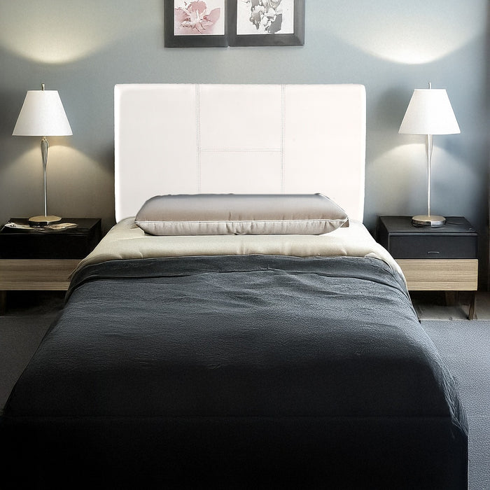 Single White PU Leather Bed Headboard Bedhead