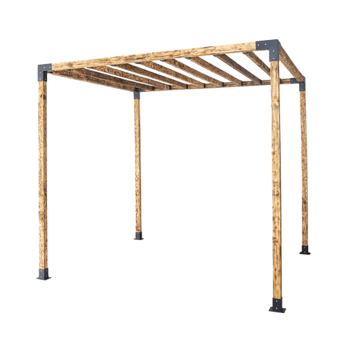 Roof Pergola Gazebo Shed Matte Black Steel Single with Top Rafters Brackets DIY Kits