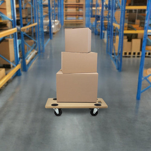 200kg Heavy Duty Hand Dolly Furniture Wooden Trolley Cart Moving Platform Mover
