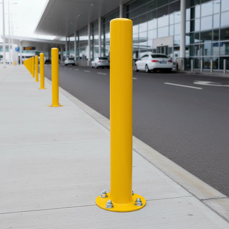 Yellow Heavy Duty Steel Bollard Post | FactoryFast.com.au
