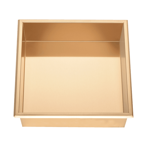 336 x 336 x 101mm Shower Niche Single Shelf Organizer No Tile Needed in Gold Finish