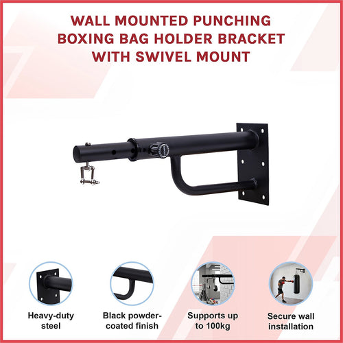 Wall Mounted Punching Boxing Bag Holder Bracket with 360° Swivel Mount
