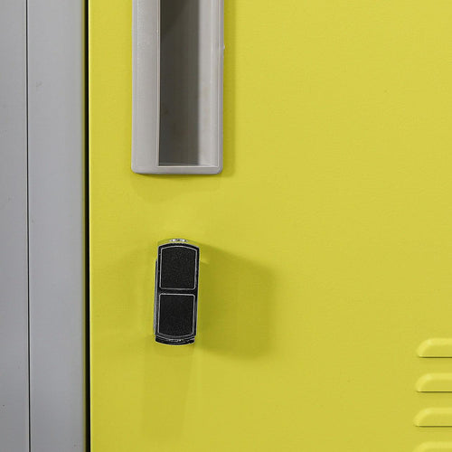 Grey with Yellow Door 12-Door Locker for Office Gym Shed School Home Storage - Padlock-operated