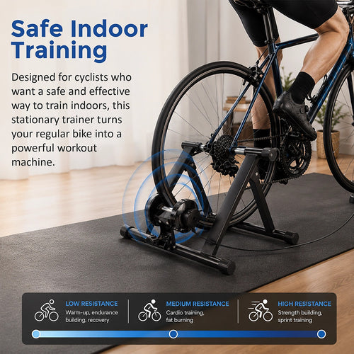 Indoor Bicycle Trainer – Magnetic Stationary Bike Stand for Smooth, Quiet Home Fitness Workouts