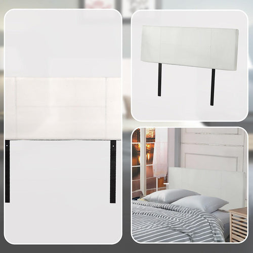 Double White PU Leather Bed Headboard Bedhead