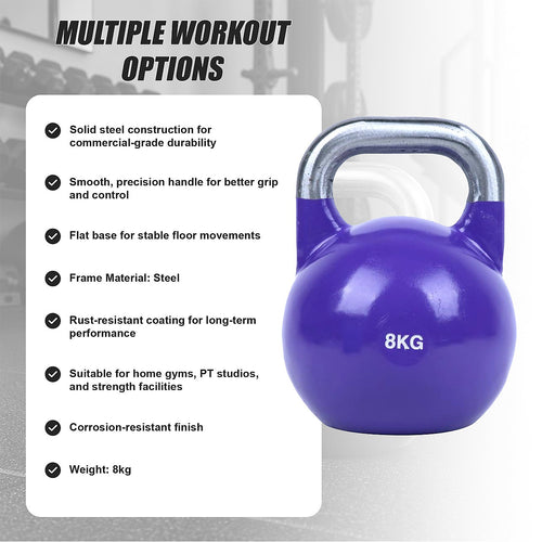 8kg Pro-Grade Steel Kettlebell – Heavy Duty Strength Training