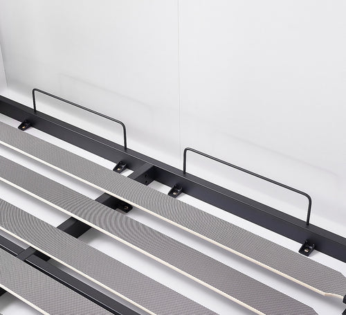 Double Wall Bed in White – Space Saving Murphy Bed Kit with Gold Door Handle