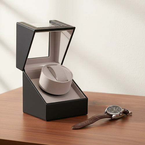 Automatic Watch Winder Display Box Case Motor Rotation Storage PU Leather