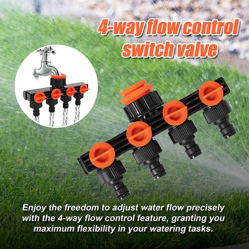 4 Way Hose Connector Tap Irrigation Garden Kit 
