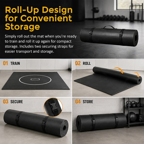 Roll Up Wrestling Mat 3m x 3m MMA Jiu Jitsu Training Mat