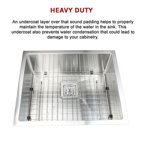 430x455mm Handmade 1.5mm Stainless Steel Sink with Square Waste