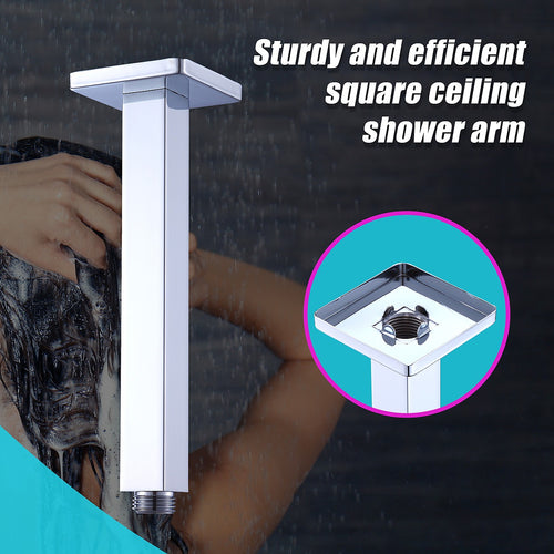 Square Ceiling Shower Arm – Rainfall Showerhead Extension