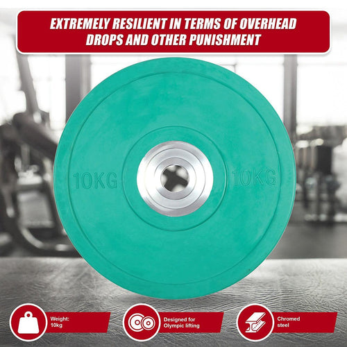 10kg PRO Olympic Rubber Bumper Weight Plate