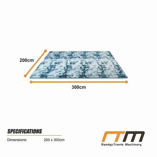 200x300cm Large Floor Soft Blue Fluffy Rug – Modern Area Carpet for Bedroom & Lounge