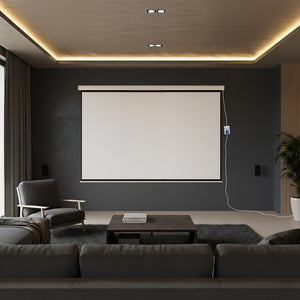 120" Electric Motorised Projector Screen – Wall/Ceiling Mount, Remote Control