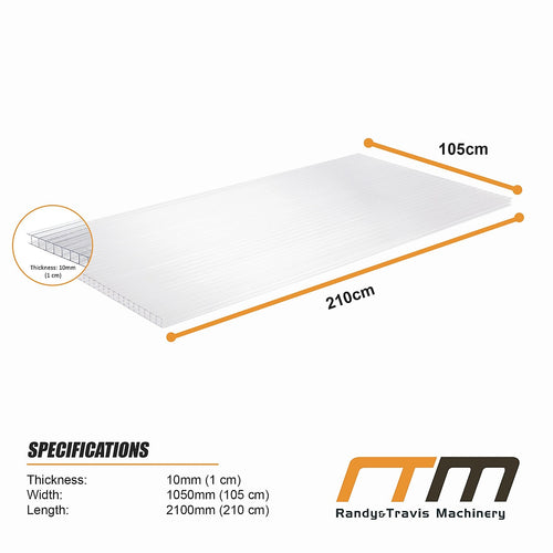 Polycarbonate Roofing Sheets Clear – UV Resistant Corrugated Roof Panels 105x210x1cm (5 Pack Bulk Pack)