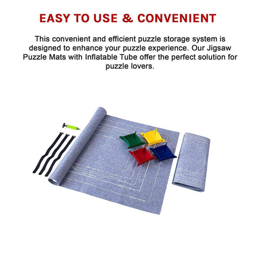 Puzzles Rollers 2 Sets Table Jigsaw Puzzles Felt Mat Board Inflator Puzzle Blanket