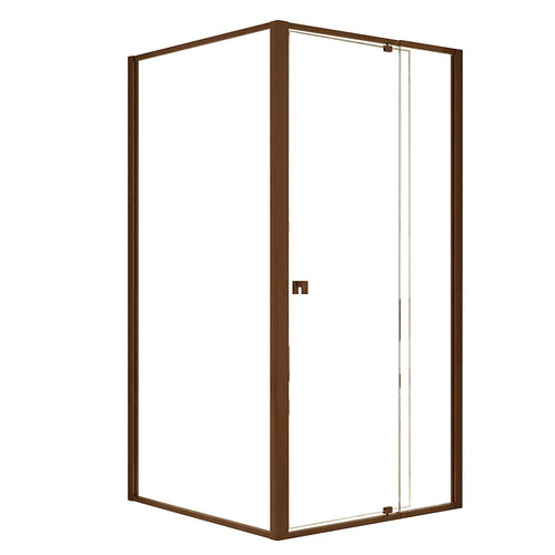 Semi-Frameless Shower Screen – Dust Brown, Front: (98~106)x195cm, Side: (98~101)x195cm