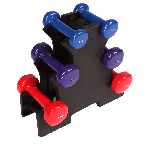6-Piece Dumbbell Set with Rack