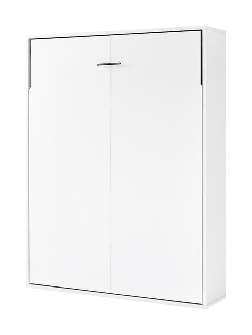 Double Wall Bed in White Gloss – Space Saving Murphy Bed Kit with Gold Door Handle