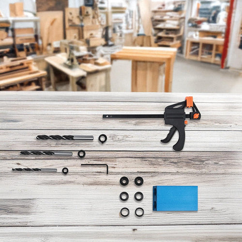 14X Pocket Hole Jig Kit Woodworking Drill Hole Locator Craft Carpenters + F Clip