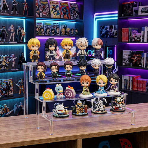 4 Tier Acrylic Display Riser Stand Clear Perfume Organiser Shelf for Cupcakes, Figures, Collectibles & Retail Displays