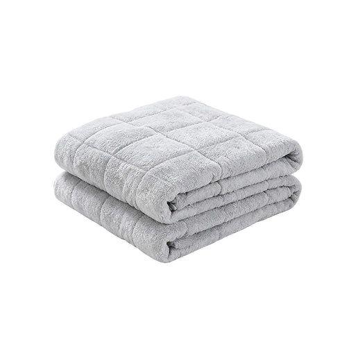 10kg Teddy Fleece Weighted Blanket 150 x 200cm Ultra Soft Sherpa Heavy Blanket Grey for Bed, Sofa & Home Comfort