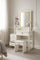 Makeup Vanity Table with LED Lighted Mirror & Stool – Bedroom Dressing Table with Storage Drawers