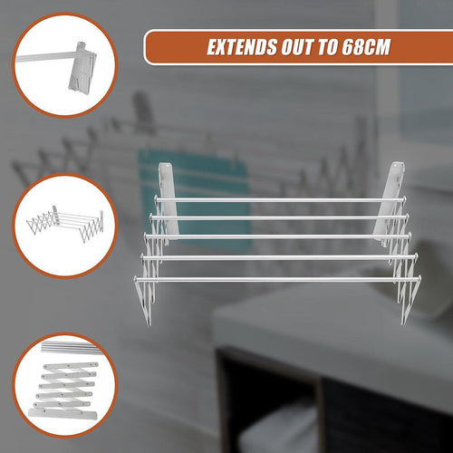 Clothes Airer Pull Out Expander Clothes Line Caravan RV Laundry Accessories