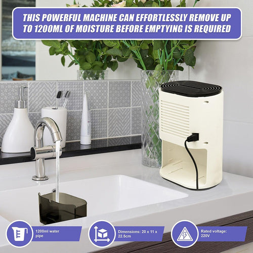 1200ML Mini Dehumidifier LED Display Air Dryer Moisture proof Absorber Machine