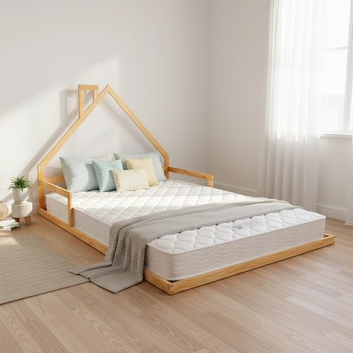 Low Bed for Kids - Wood Pine Wood Double Floor Bed
